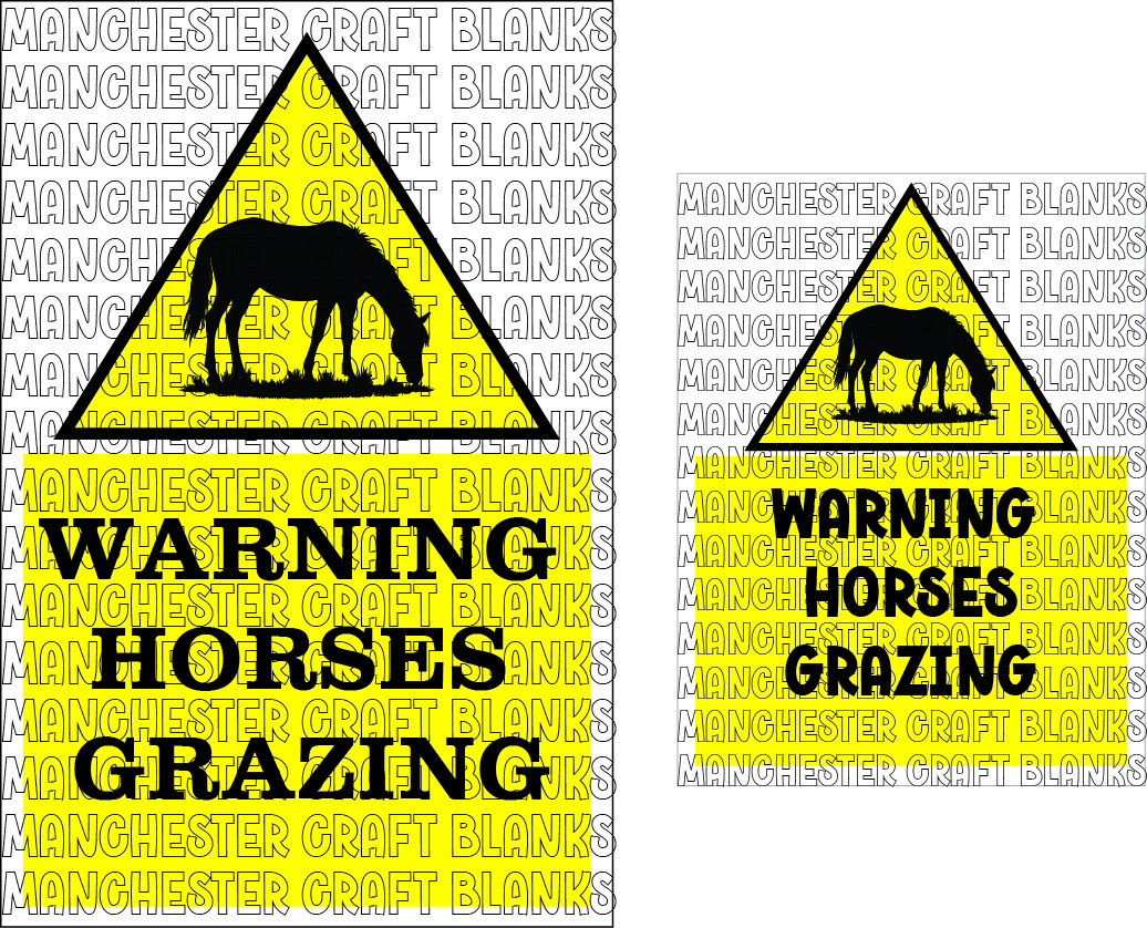 Equestrian warning caution sign banners- Warning Horses grazing - Image 3