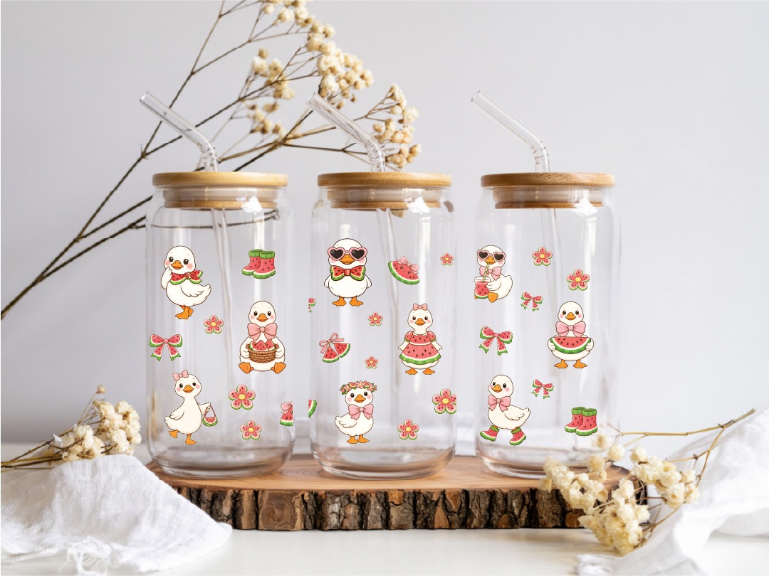 UV DTF – WRP 162 - Libbey wrap watermelon ducks
