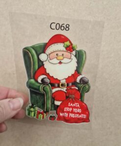 Alternative view of UV DTF – C 068 Santa in armchair decal 9cm