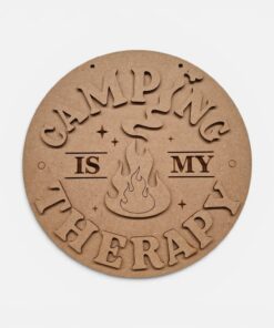 Alternative view of Camping Is My Therapy 23cm round