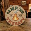Camping Is My Therapy 23cm round
