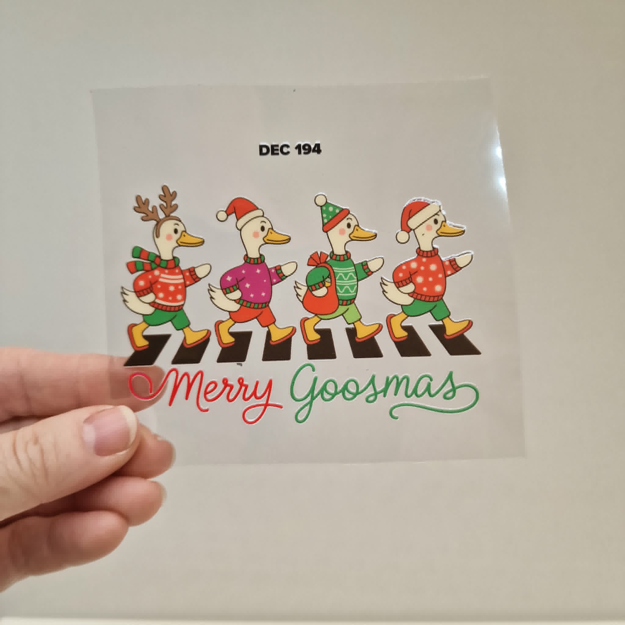 UV DTF – DEC 194 10cm decal for Libbey - Christmas goose