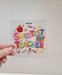 Alternative view of UV DTF – DEC 197 10cm decal for Libbey - Sweetest Teacher