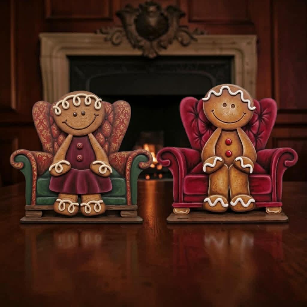 Gingerbread shelf sitters with optional sofa / Chair