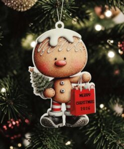 UV DTF – C 069 Gingerbread with gift bag decal 9cm