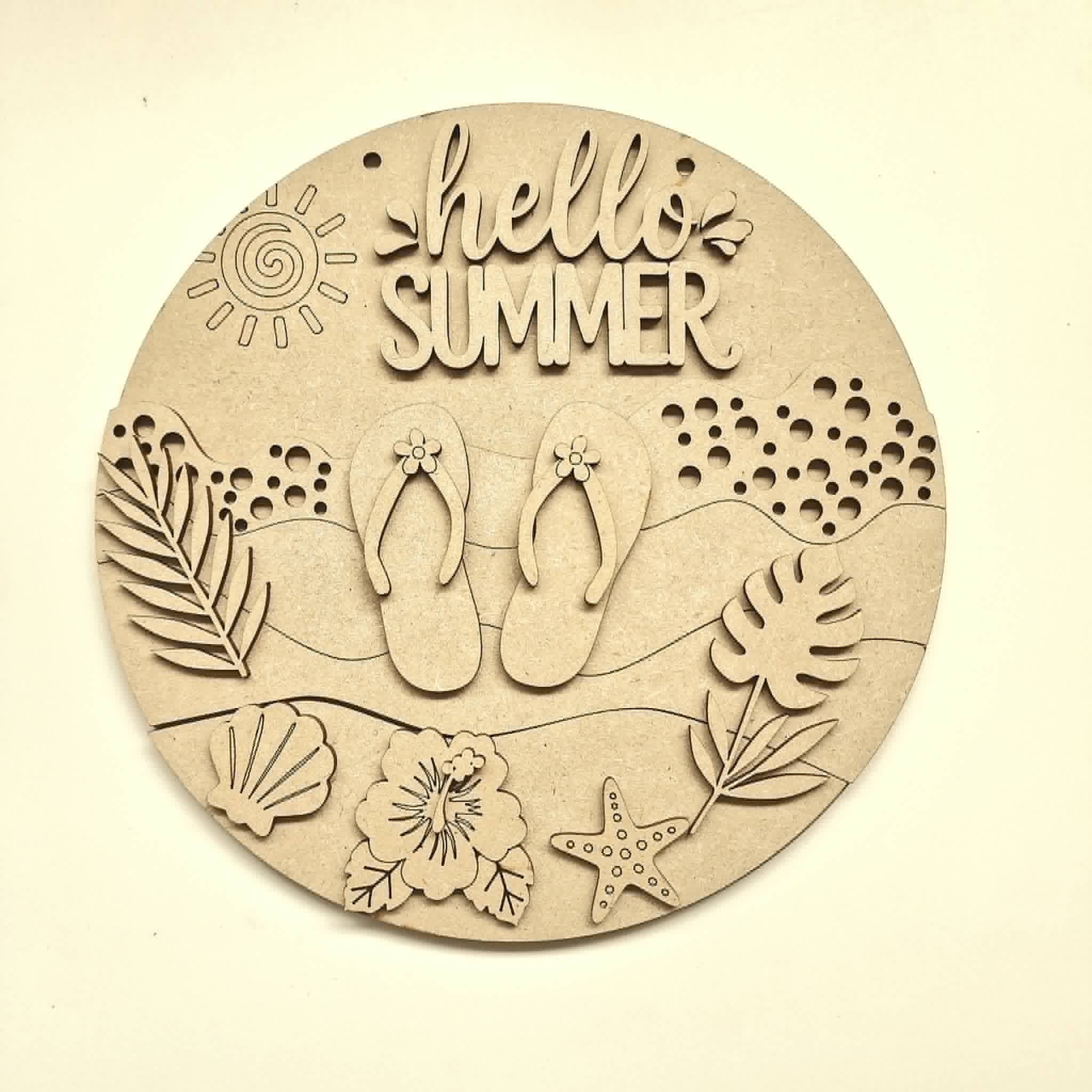 Hello Summer Flip Flop 23cm Round - Image 2