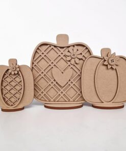 Alternative view of Lattice Pumpkin set of 3 standing