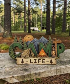 Camp Fire Life Chunky layered plaque