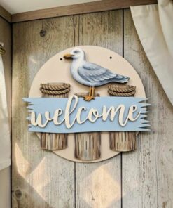 Seagull wood pier 20cm round