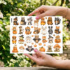 UV DTF – SHE 039 sheet of Autumn Animals