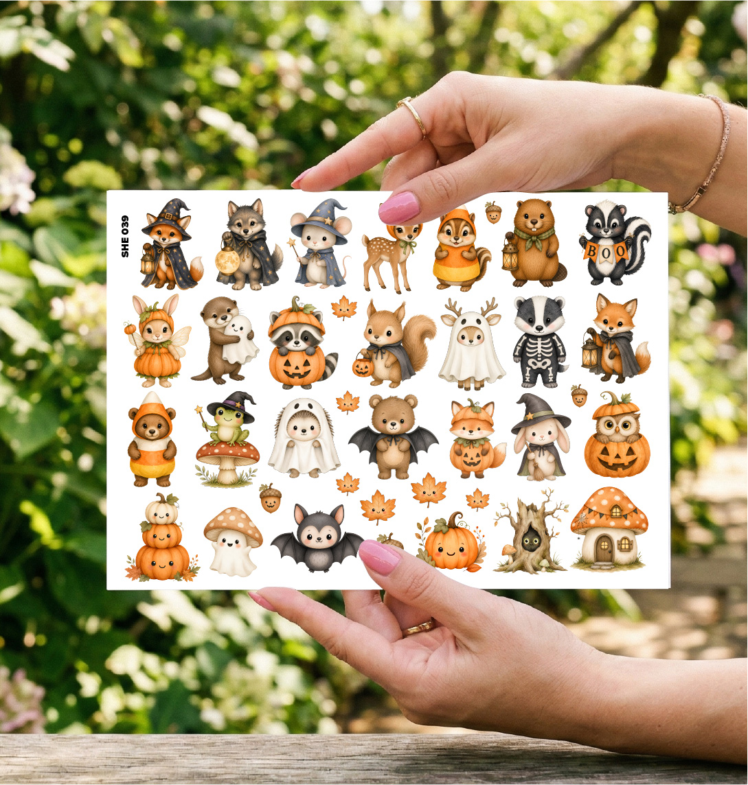 UV DTF – SHE 039 sheet of Autumn Animals