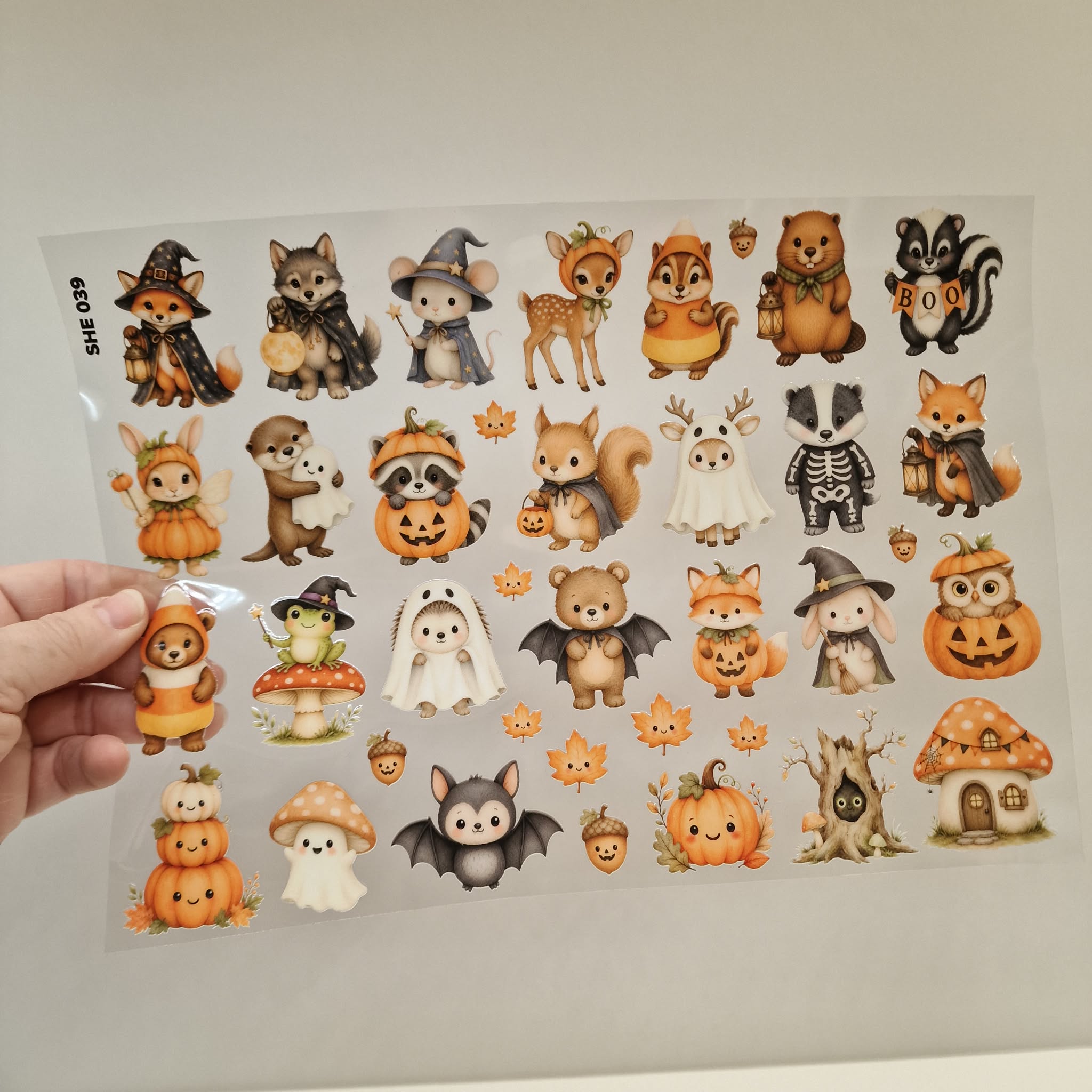 UV DTF – SHE 039 sheet of Autumn Animals