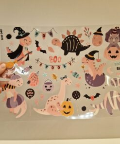 UV DTF – SHE 042 sheet of Pink Dinosaurs
