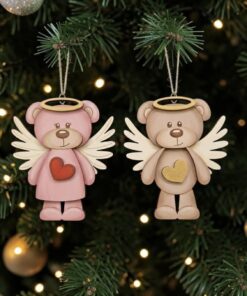 Teddy Angel Boy and Girl baubles