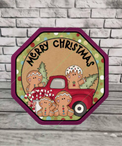 Alternative view of Chocolate tub stickers - Gingerbread Red Truck