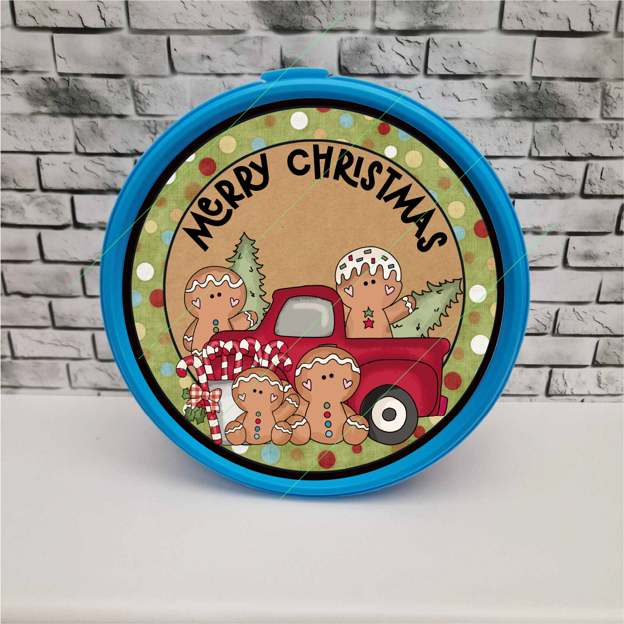 Chocolate tub stickers - Gingerbread Red Truck - Image 3