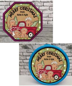 Chocolate tub stickers - Gingerbread Red Truck