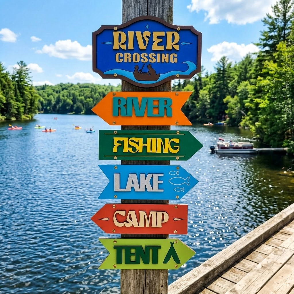 River Crossing hanging plaque