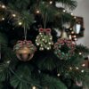 Mistletow, Bell and Wreath bauble set