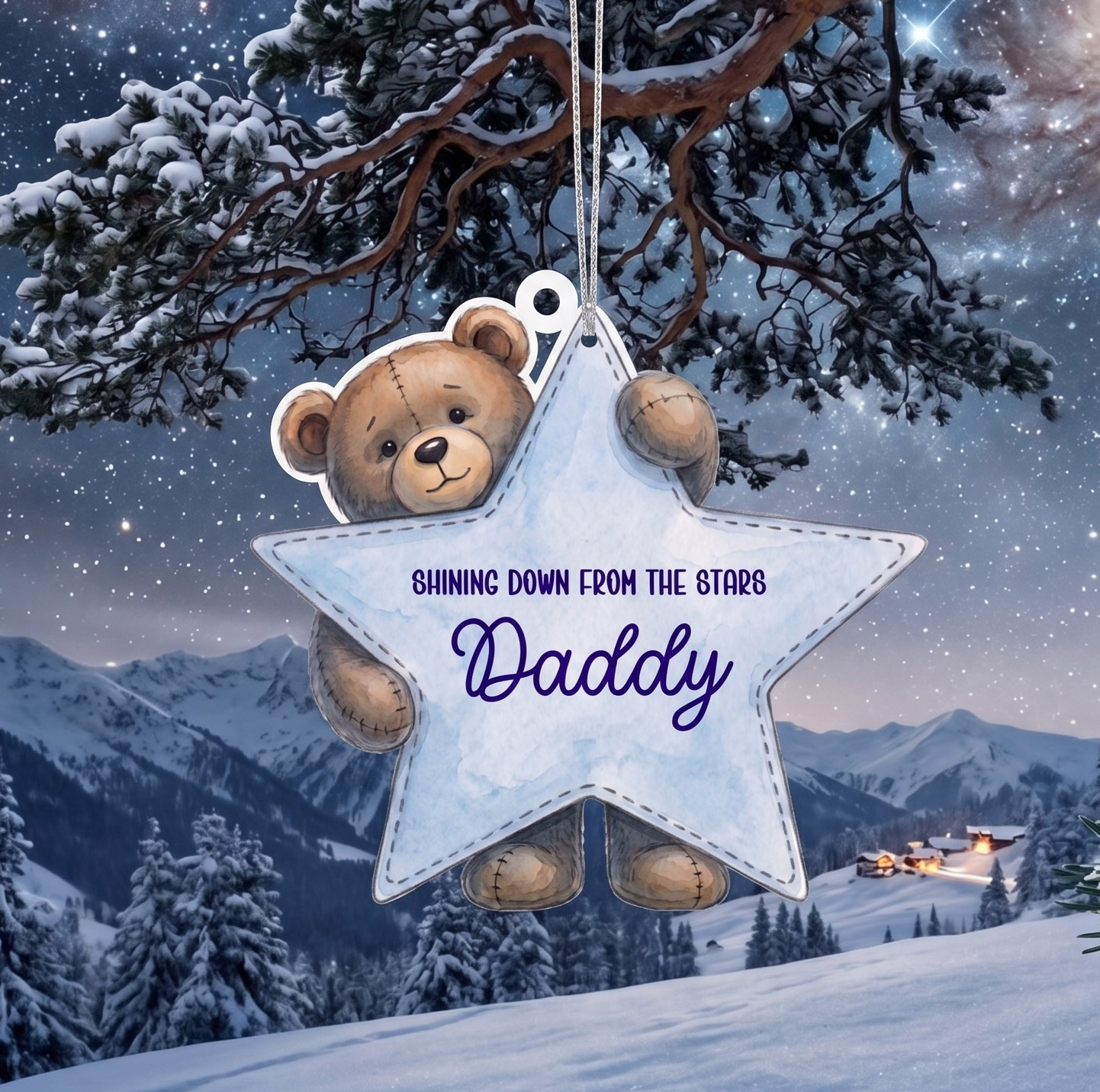 UV DTF – ME 054 Teddy Star bauble - Image 6
