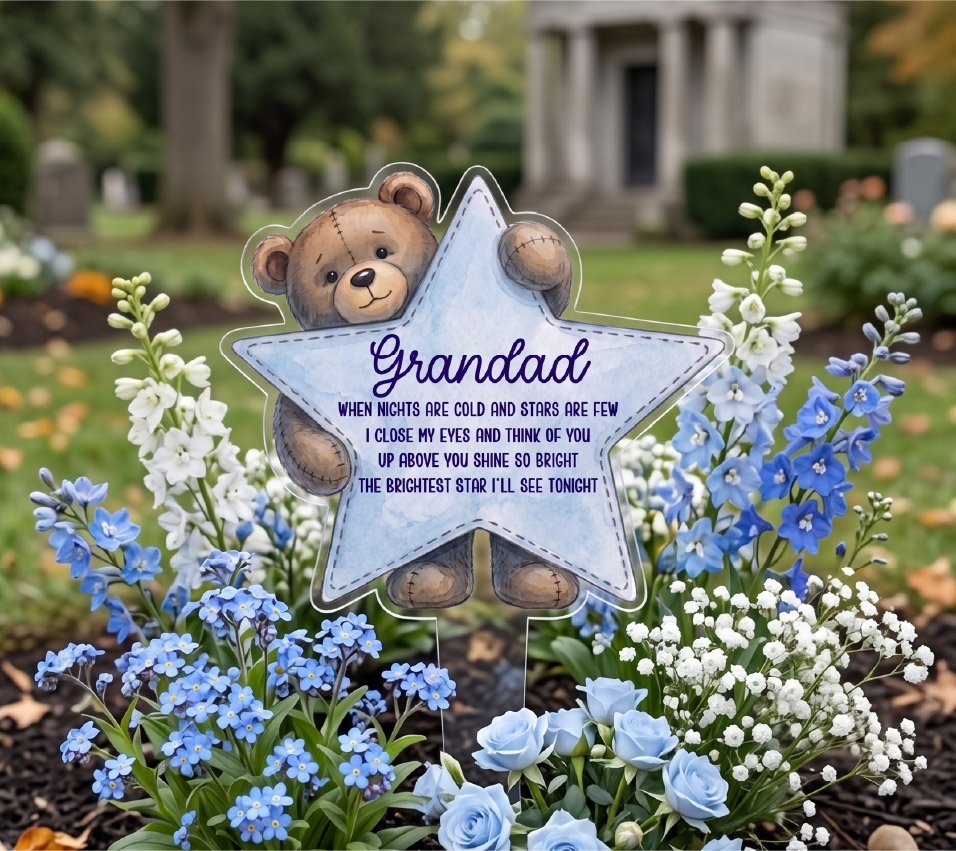 UV DTF – ME 053 Teddy Star GRAVE decal - Image 5