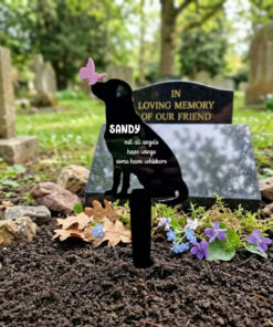 Grave marker - Dog with Butterfly