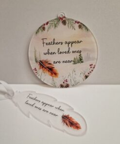 Feathers appear UV printed bauble