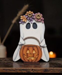 Floral Pumpkin Ghost - 15cm