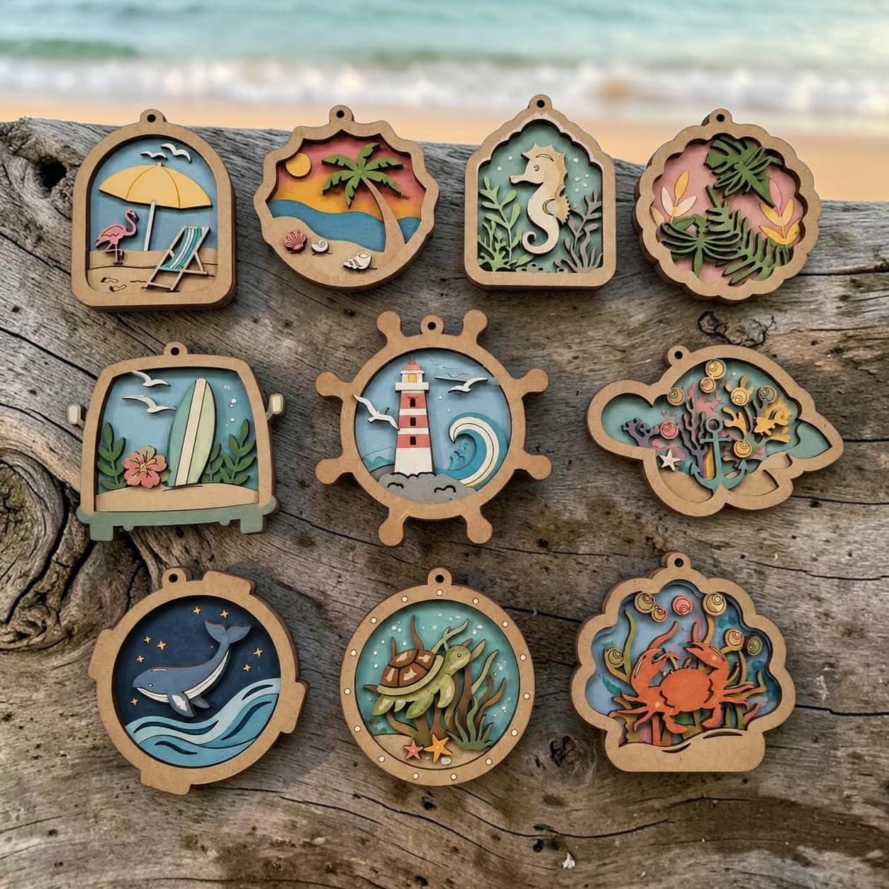 Ocean Baubles MDF