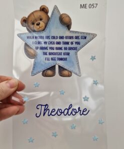 UV DTF – ME 057 Teddy Star decal for double tealight - Image 10