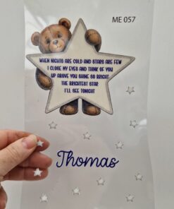 UV DTF – ME 057 Teddy Star decal for double tealight - Image 7