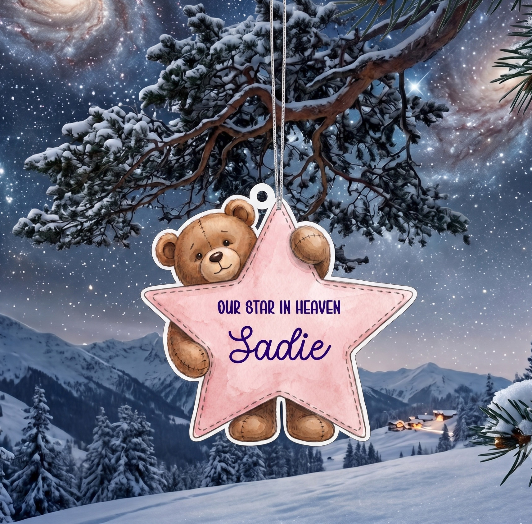UV DTF – ME 054 Teddy Star bauble - Image 4
