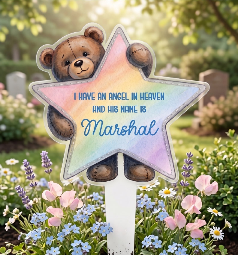 UV DTF – ME 053 Teddy Star GRAVE decal - Image 9