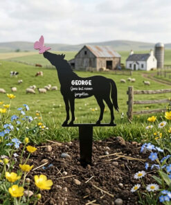 Grave marker - Standing Horse with Butterfly