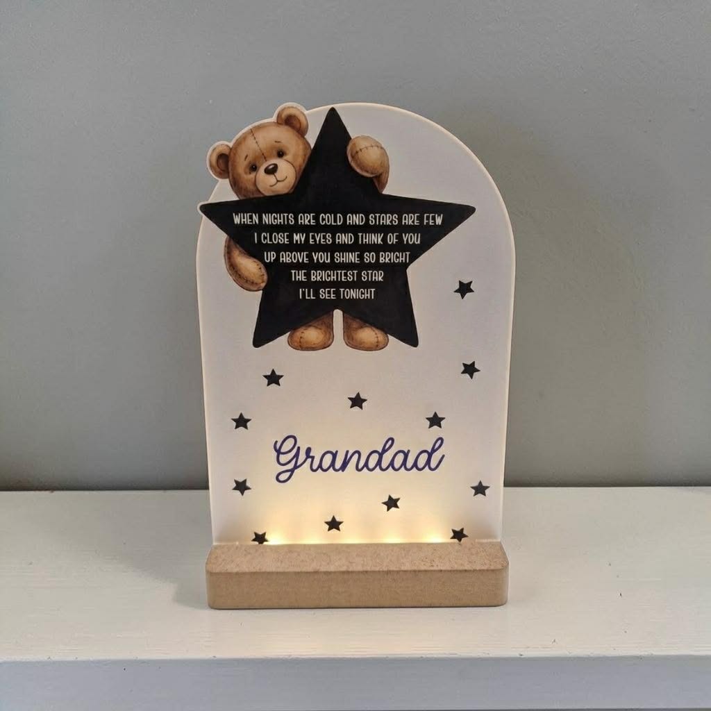 UV DTF – ME 057 Teddy Star decal for double tealight - Image 6