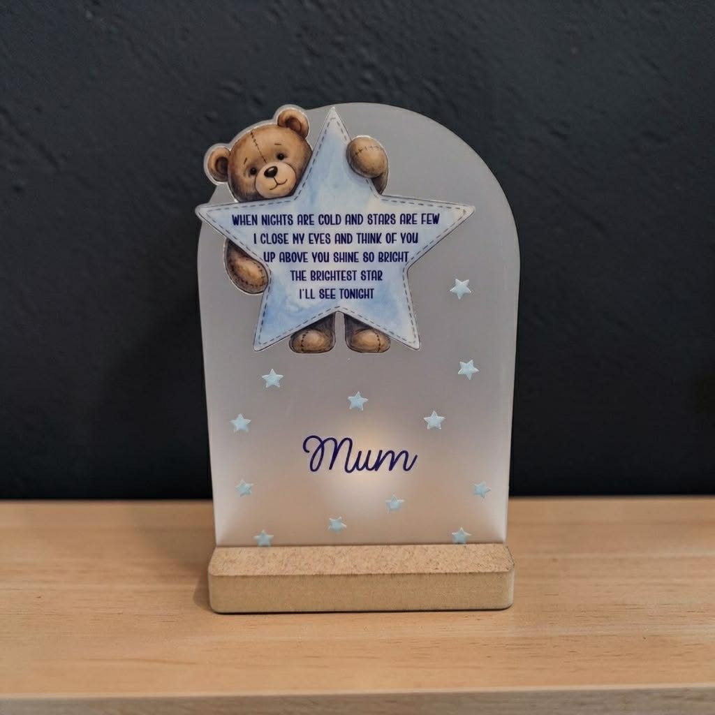 UV DTF – ME 057 Teddy Star decal for double tealight - Image 4