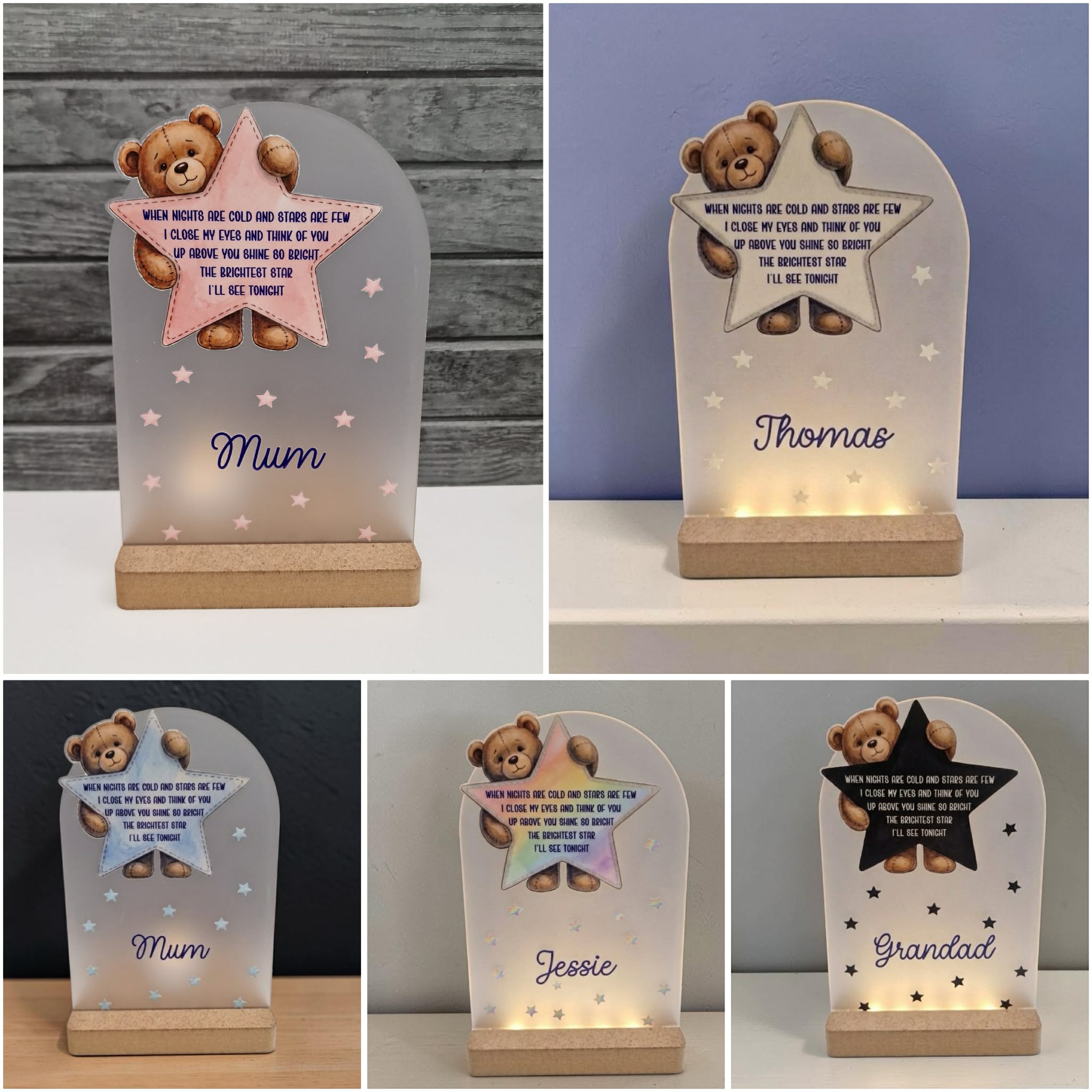 UV DTF – ME 057 Teddy Star decal for double tealight