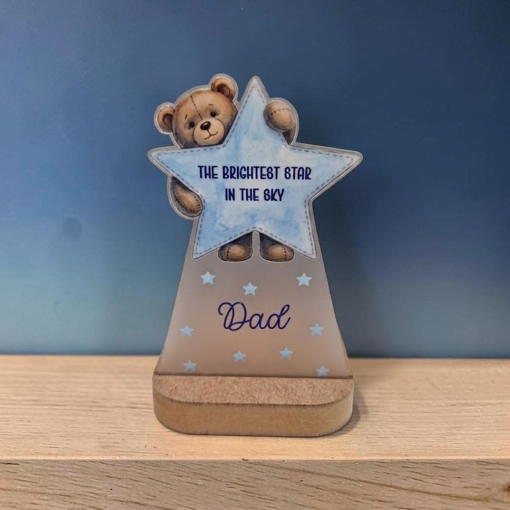 UV DTF – ME 056 Teddy Star decal for single tealight - Image 6