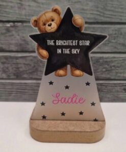 UV DTF – ME 056 Teddy Star decal for single tealight - Image 5