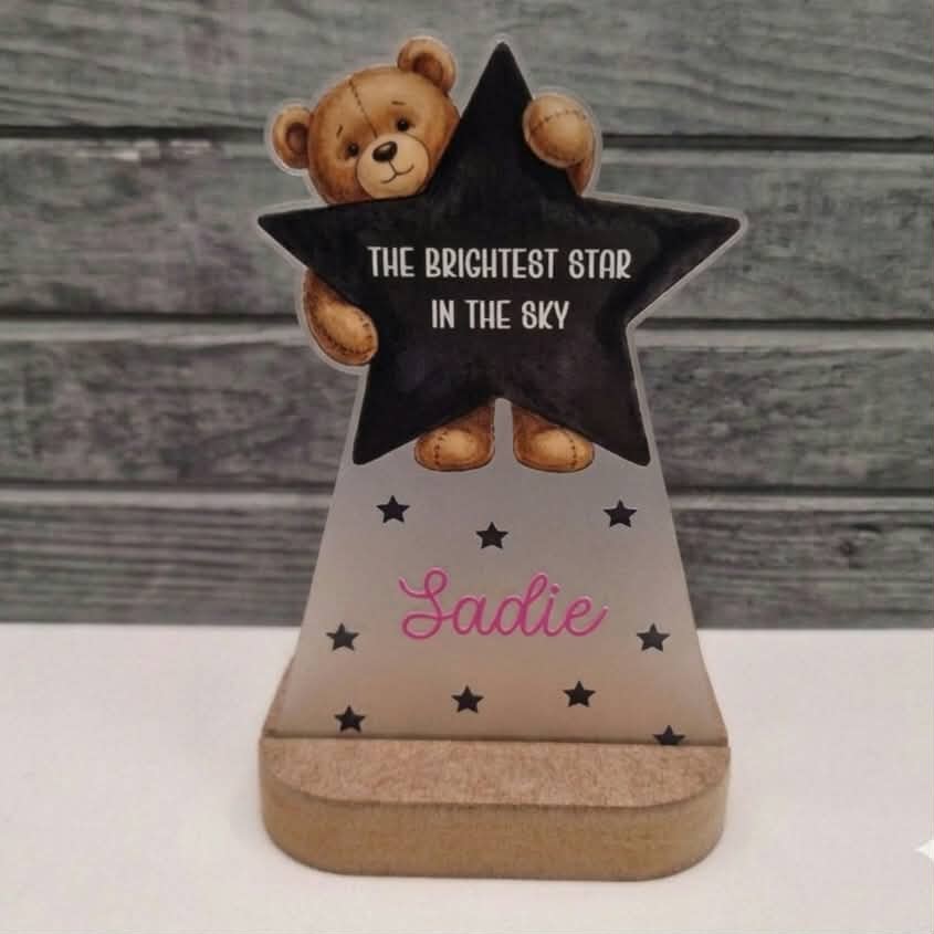 UV DTF – ME 056 Teddy Star decal for single tealight - Image 5