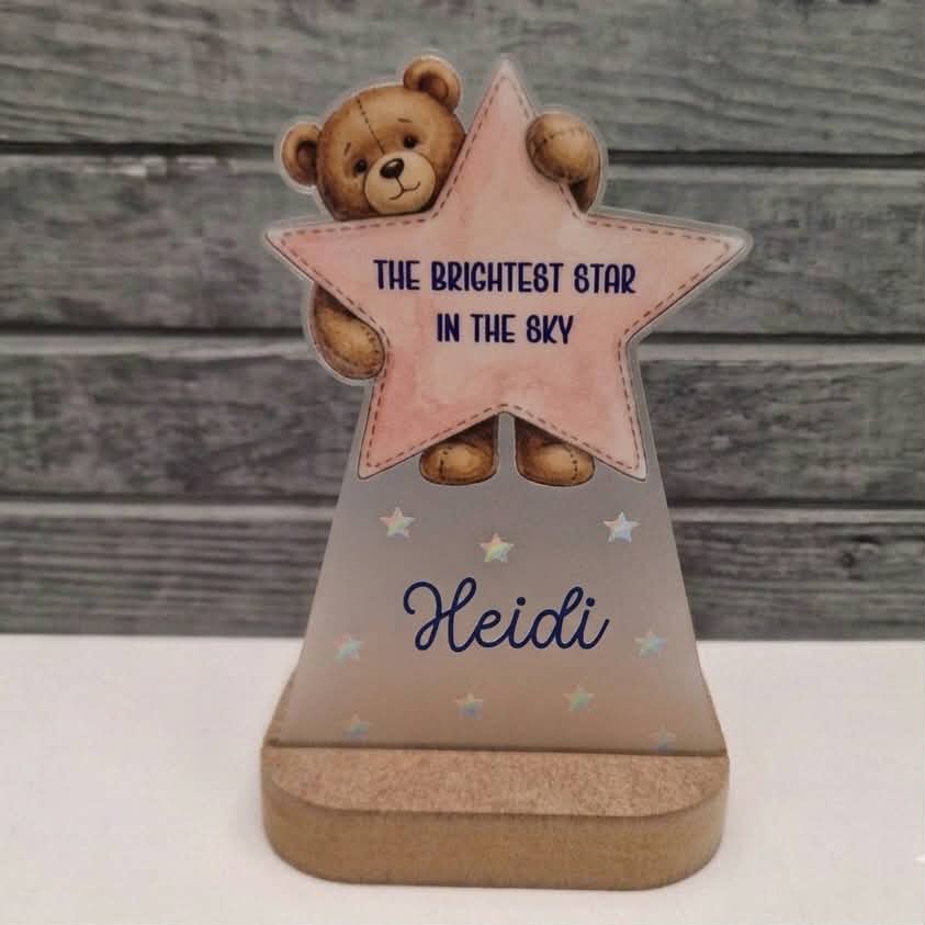 UV DTF – ME 056 Teddy Star decal for single tealight - Image 4