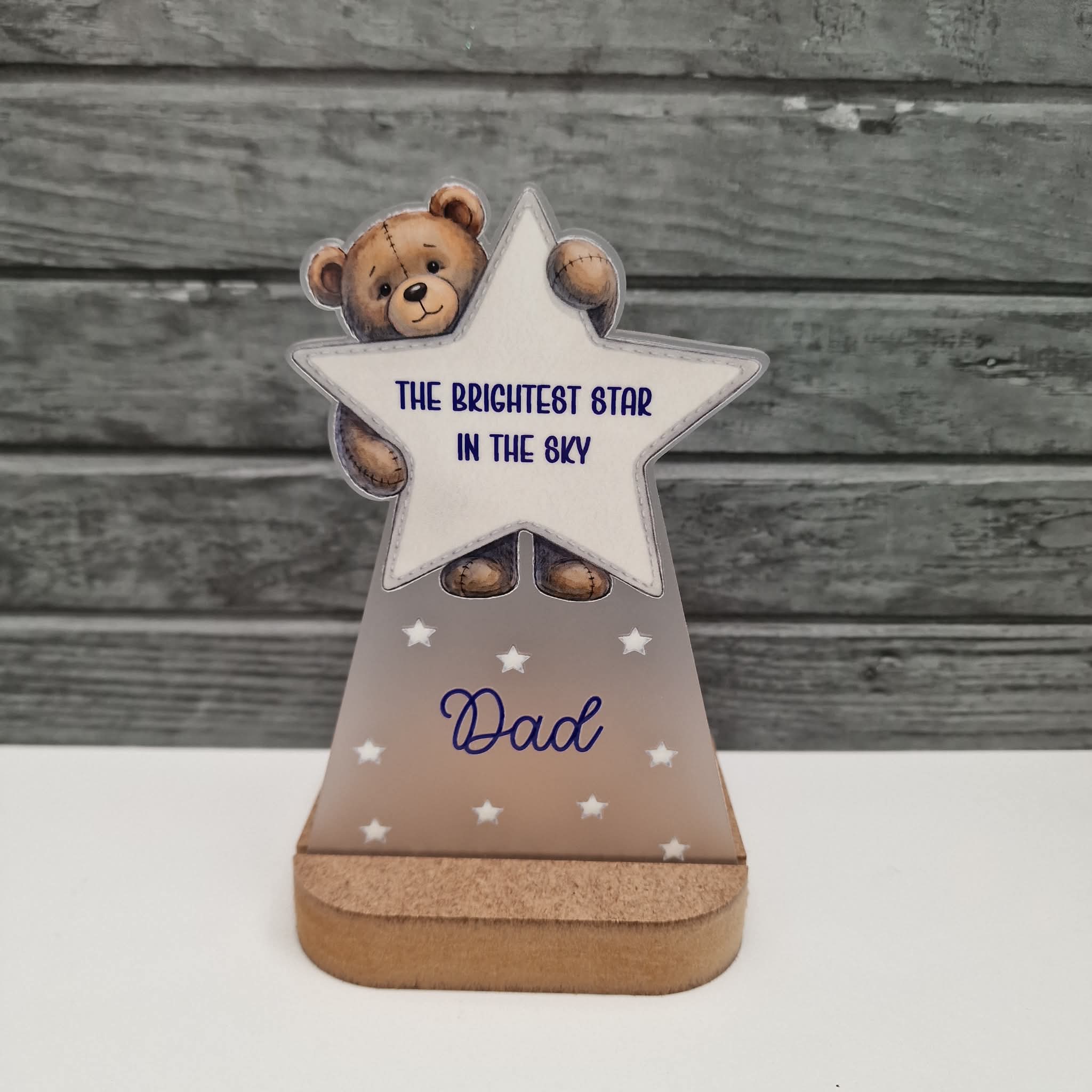 UV DTF – ME 056 Teddy Star decal for single tealight - Image 2