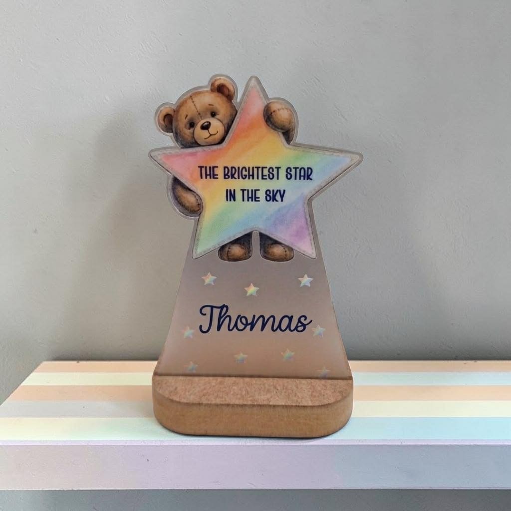 UV DTF – ME 056 Teddy Star decal for single tealight - Image 3