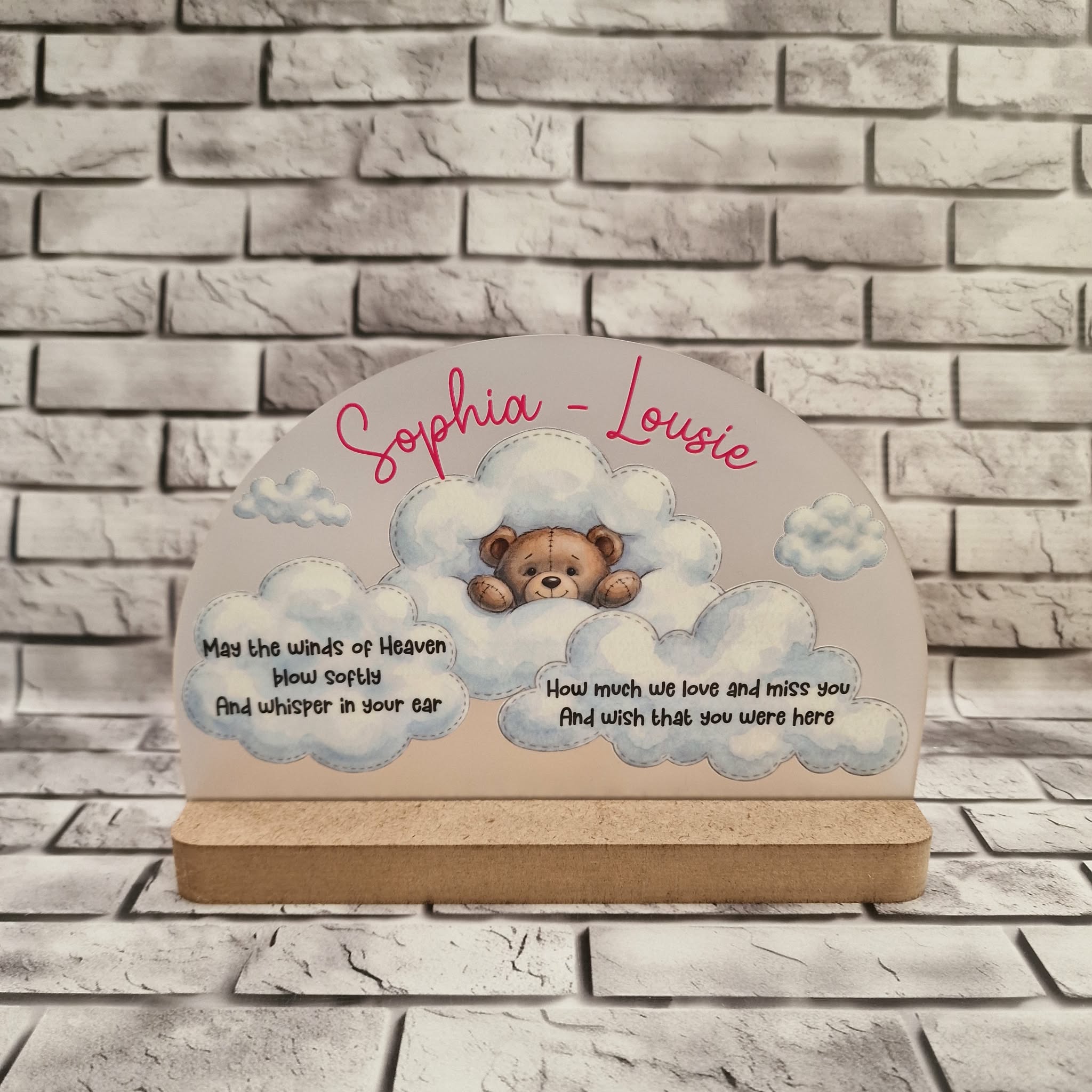 UV DTF – ME 059 Teddy on cloud tealight decal - Image 2