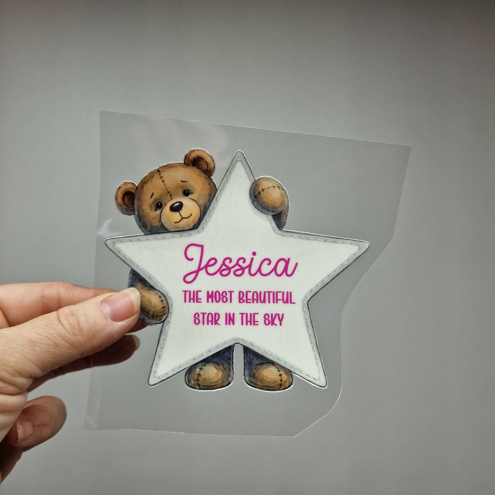 UV DTF – ME 054 Teddy Star bauble - Image 3