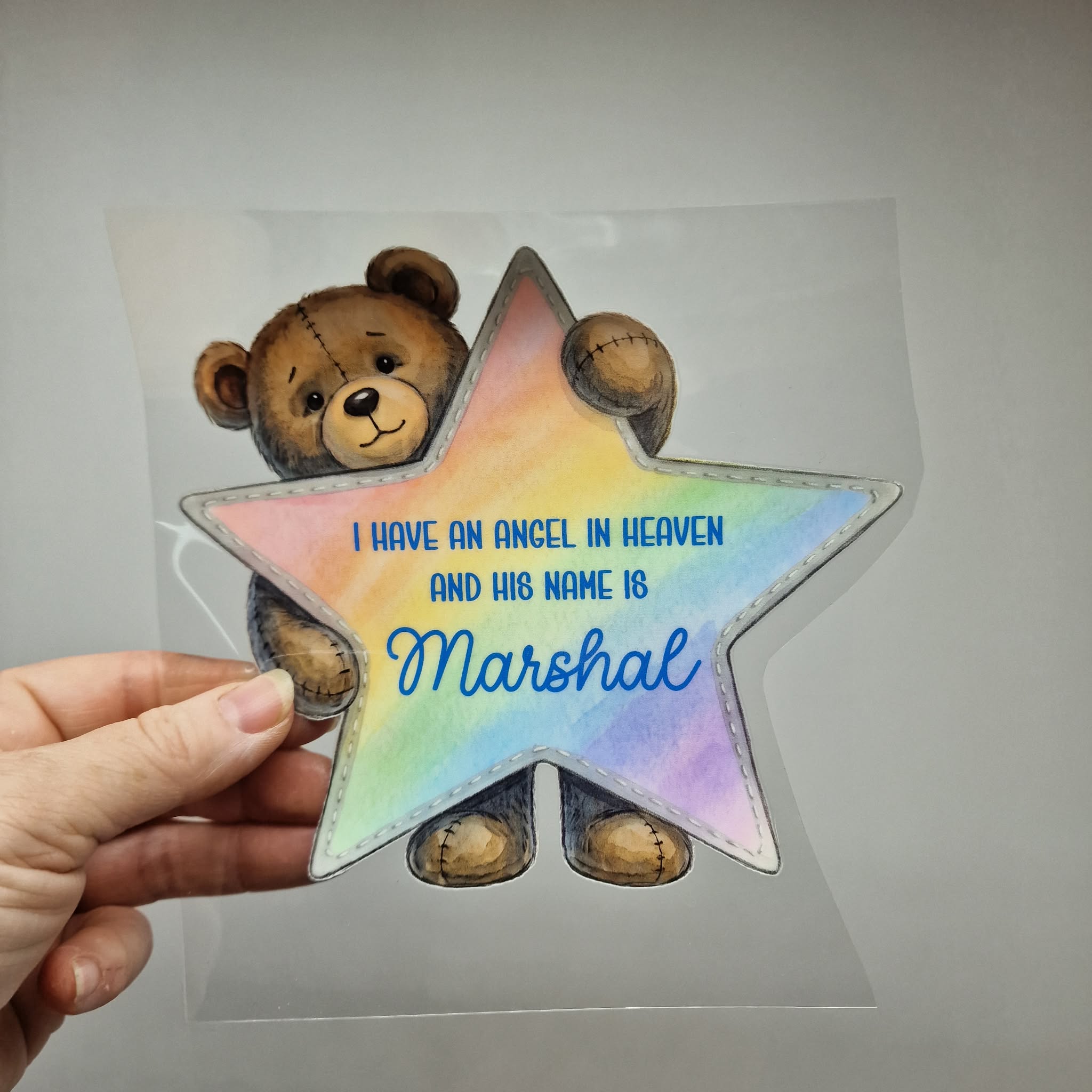 UV DTF – ME 054 Teddy Star bauble - Image 11
