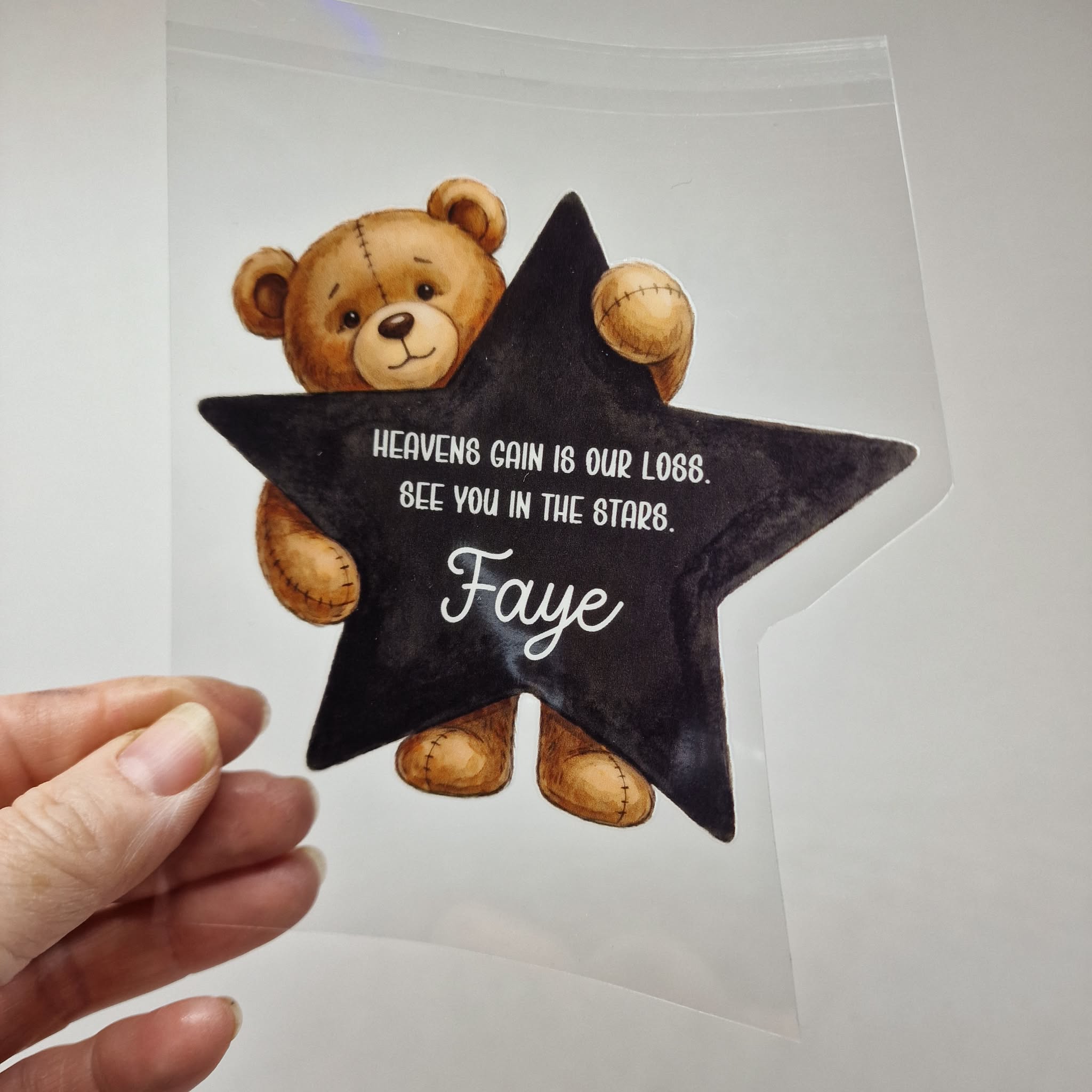UV DTF – ME 054 Teddy Star bauble - Image 9