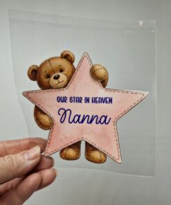 UV DTF – ME 054 Teddy Star bauble - Image 5