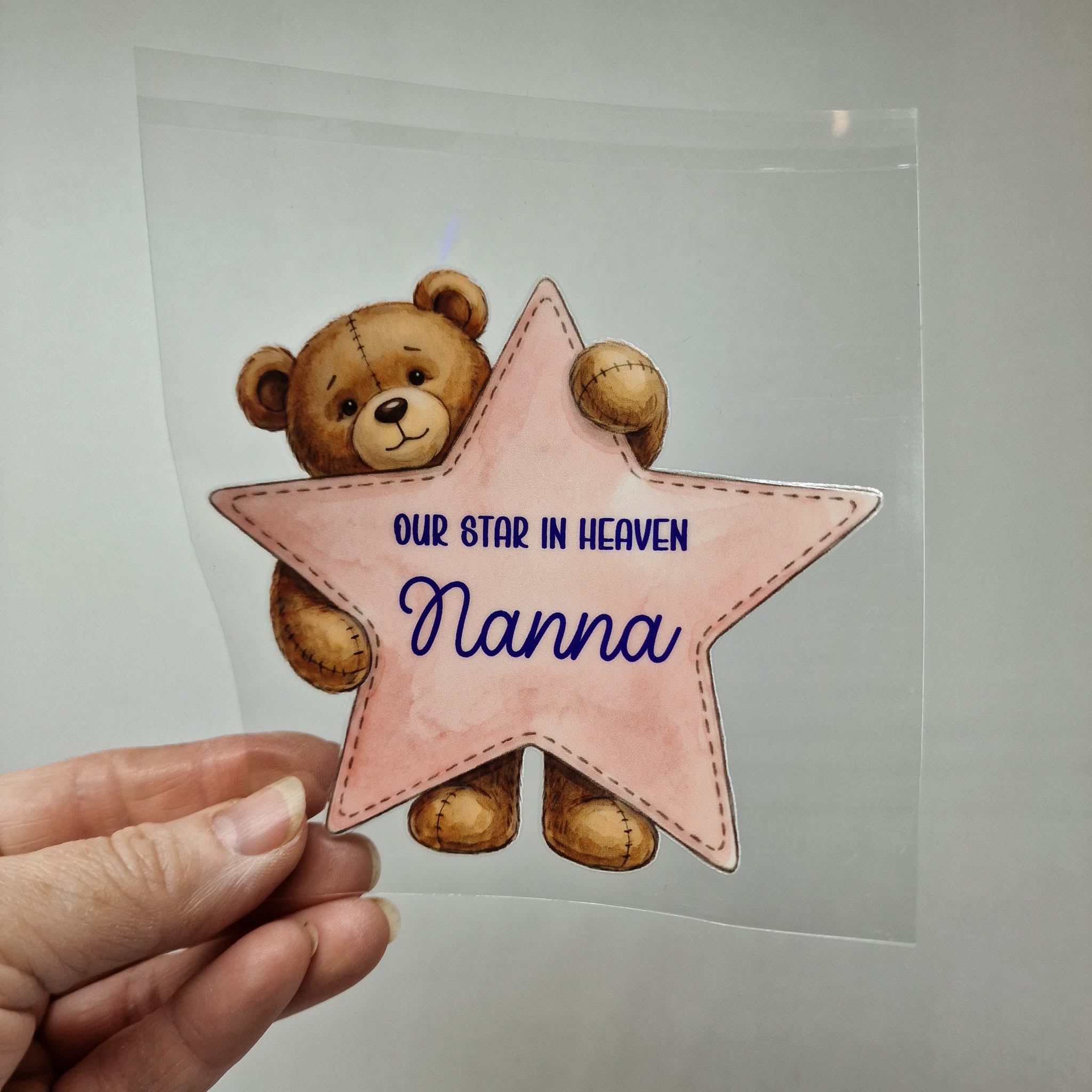 UV DTF – ME 054 Teddy Star bauble - Image 5