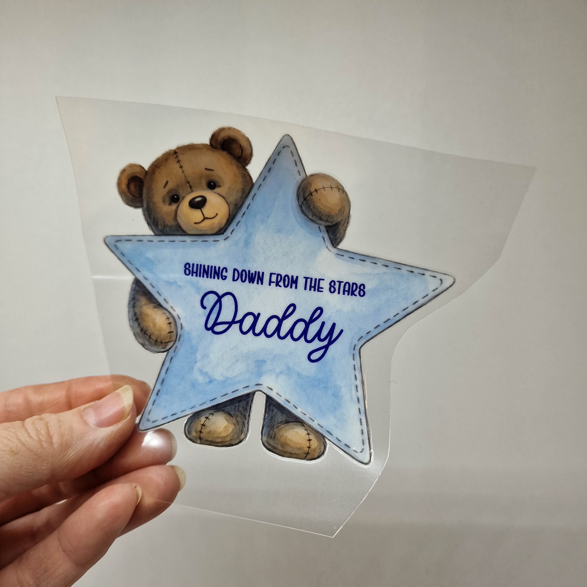 UV DTF – ME 054 Teddy Star bauble - Image 7